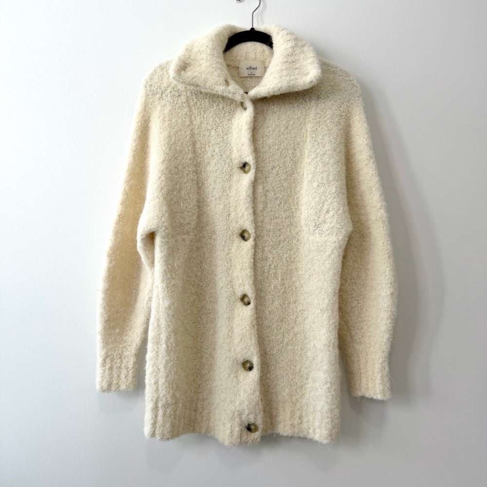 Aritzia Cream Button-Front Cozy Cardigan - Picture 3 of 15